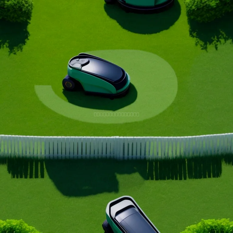 Roboter-Rasenmäher auf Sonnenterrasse